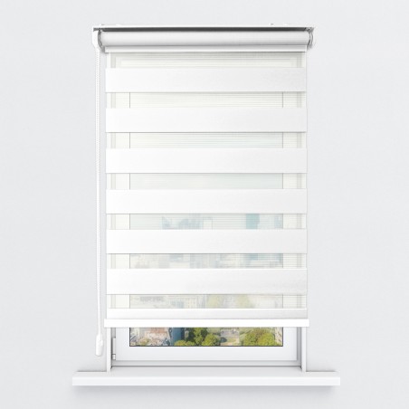Store Enrouleur Jour Nuit Filtrant Blanc JN01