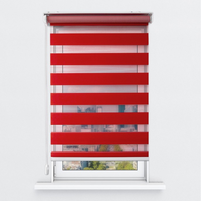 Store Enrouleur Jour Nuit Filtrant Rouge JN12