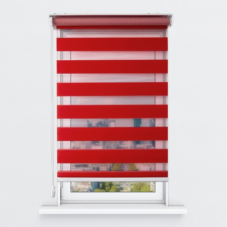 Store Enrouleur Jour Nuit Filtrant Rouge JN12