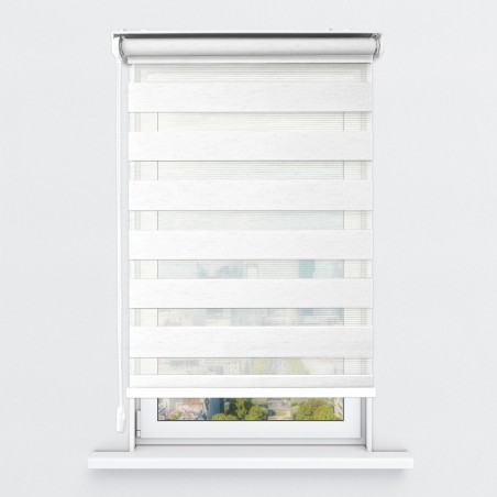 Store Enrouleur Jour Nuit Filtrant Blanc Chiné JN11