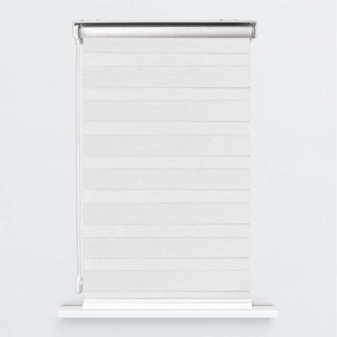 Store Enrouleur Jour Nuit Filtrant Blanc Chiné JN11
