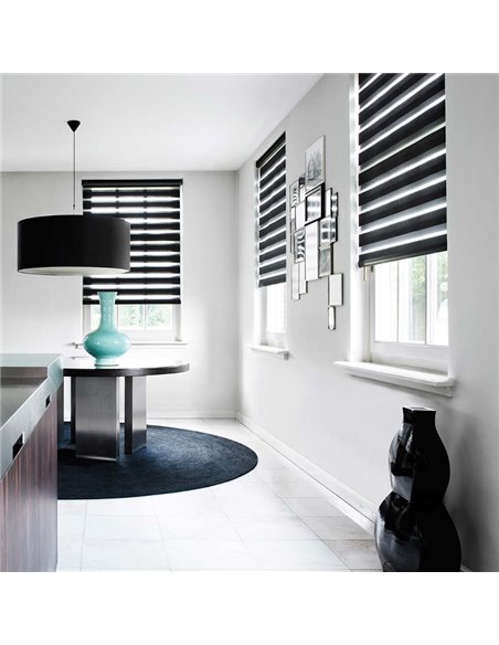 Store Enrouleur Jour Nuit Filtrant Blanc Chiné JN11