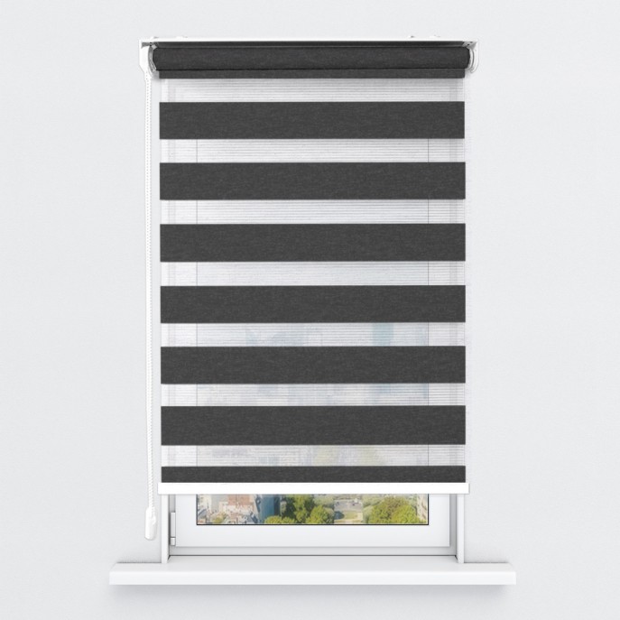 Store Enrouleur Jour Nuit Filtrant Gris Anthracite Chiné JN08