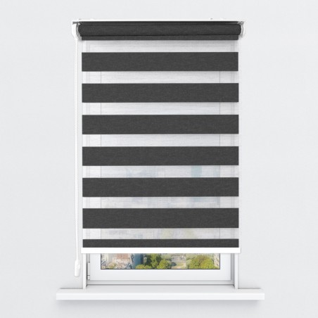 Store Enrouleur Jour Nuit Filtrant Gris Anthracite Chiné JN08