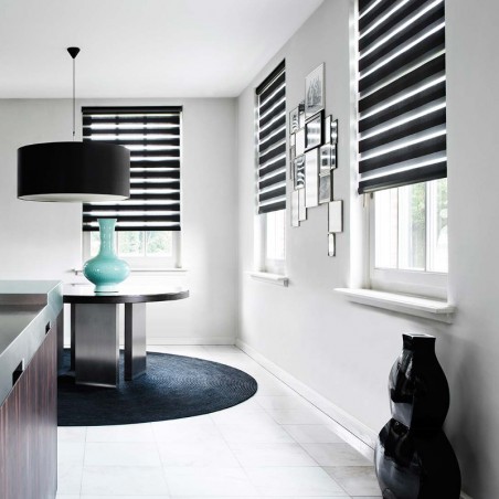 Store Enrouleur Jour Nuit Filtrant Gris Anthracite Chiné JN08