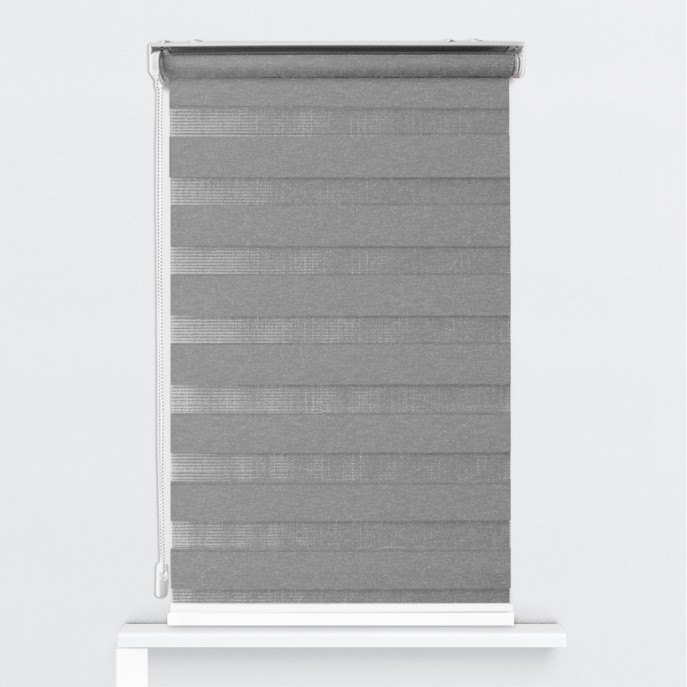Store Enrouleur Jour Nuit Filtrant Gris Clair Chiné JN10