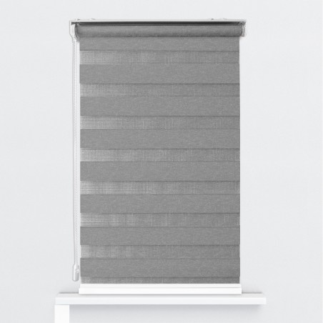 Store Enrouleur Jour Nuit Filtrant Gris Clair Chiné JN10