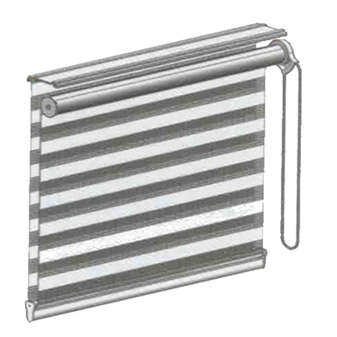 Store Enrouleur Jour Nuit Filtrant Gris Clair Chiné JN10