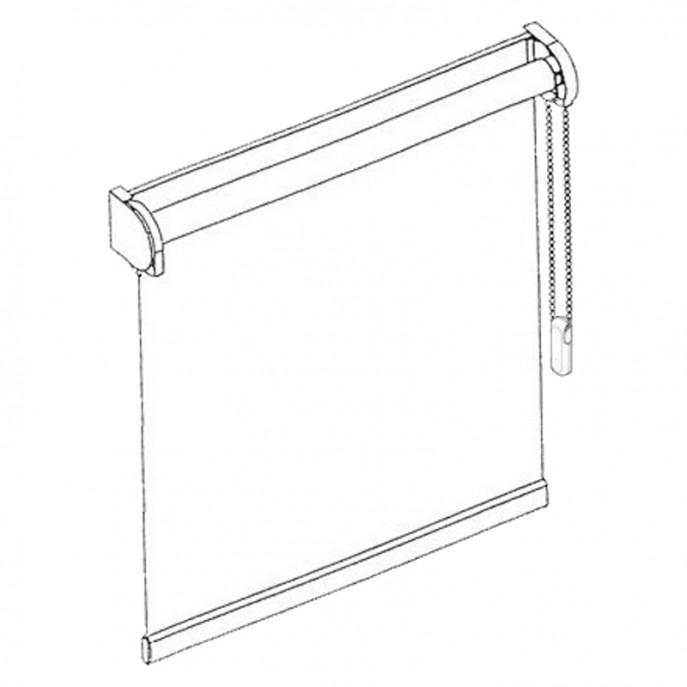 Store Enrouleur Filtrant Non Feu Gris Clair Face Arrière Métalisée 5554